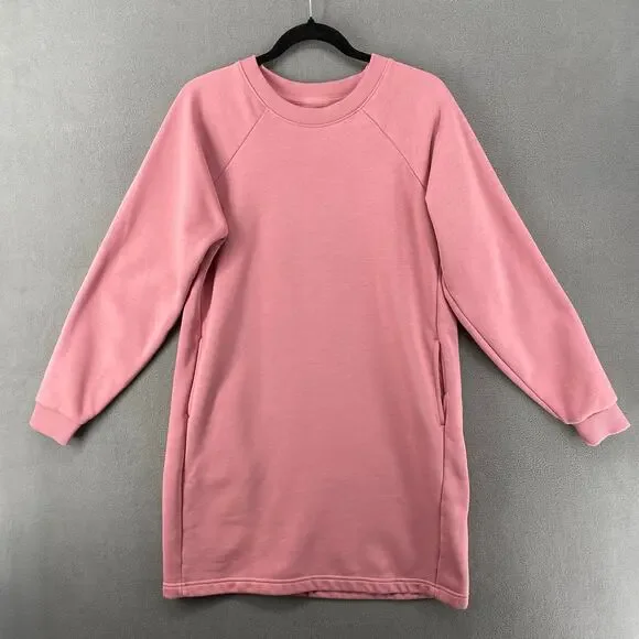 Pact Organic Cotton Blend Crew Neck Pullover Tunic Sweatshirt Womens M Pockets - Picture 3 of 15